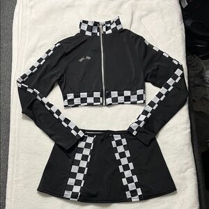 Halloween Black and White Race Car Outfit
